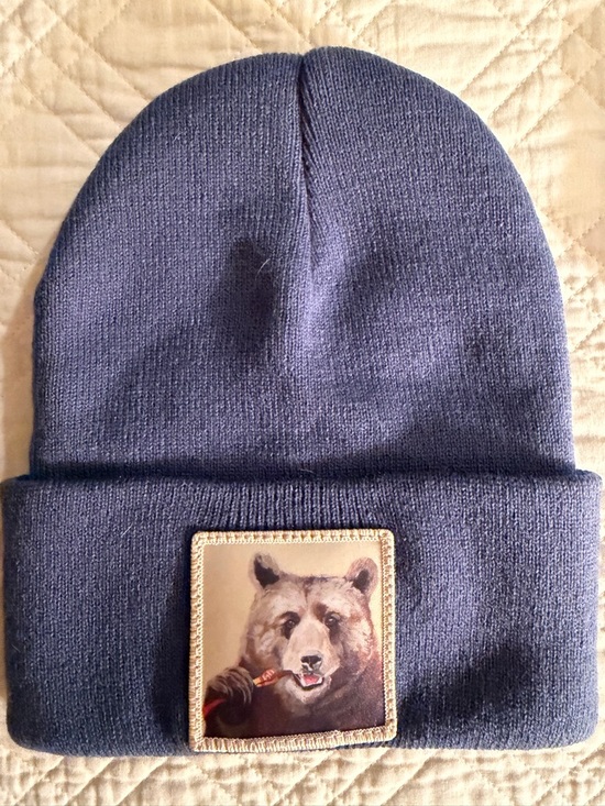 Other - Bear eating slim Jim patch beanie